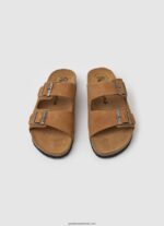 sandale din piele intoarsa bio bărbați Pepe Jeans bronzat 6Z0R461273 - imagine 2