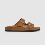 sandale din piele intoarsa bio bărbați Pepe Jeans bronzat 6Z0R461273