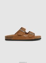 sandale din piele intoarsa bio bărbați Pepe Jeans bronzat 6Z0R461273