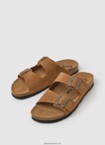sandale din piele intoarsa bio bărbați Pepe Jeans bronzat 6Z0R461273 - imagine 3