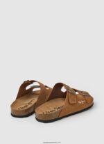 sandale din piele intoarsa bio bărbați Pepe Jeans bronzat 6Z0R461273 - imagine 4