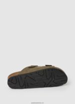 sandale din piele intoarsa bio bărbați Pepe Jeans verde kaki 6Z0R461278 - imagine 5