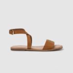 sandale din piele irma log flat femei Pepe Jeans bronzat 6Z0R46660