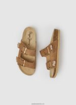 sandale din piele oban etnic femei Pepe Jeans tutun 6Z0R46673 - imagine 2