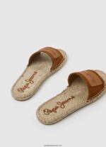 sandale din piele siva berry femei Pepe Jeans coniac 6Z0R46682 - imagine 4