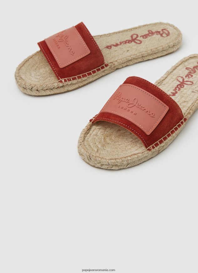 sandale din piele siva berry femei Pepe Jeans dalia roșie 6Z0R46679 - imagine 3