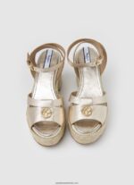 sandale din piele taffy night femei Pepe Jeans aur 6Z0R46646 - imagine 2