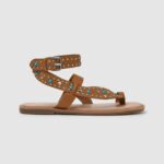 sandale etnice irma din piele femei Pepe Jeans bronzat 6Z0R46658