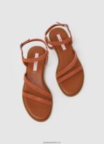 sandale plate hayes folk din piele intoarsa femei Pepe Jeans portocaliu ruginiu 6Z0R46667 - imagine 2