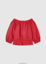 sigrid cropped fit top fată Pepe Jeans studio roșu 6Z0R461447 - imagine 2