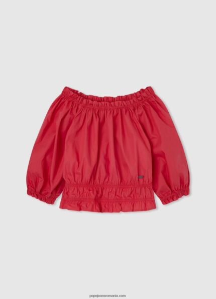 sigrid cropped fit top fată Pepe Jeans studio roșu 6Z0R461447