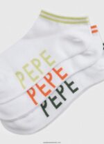 șosete sandi pachet de 3 femei Pepe Jeans alb 6Z0R46561 - imagine 2