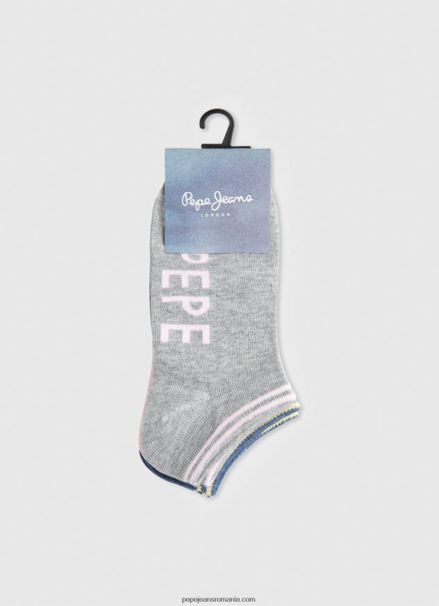 șosete sandi pachet de 3 femei Pepe Jeans roz pal 6Z0R46555 - imagine 3