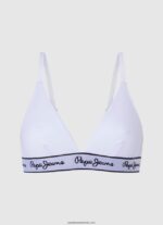 sutien din bumbac elastic femei Pepe Jeans alb 6Z0R46540