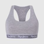 sutien sport din bumbac femei Pepe Jeans marnă cenușie 6Z0R46544