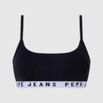 sutien sport din bumbac femei Pepe Jeans negru 6Z0R46567