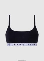 sutien sport din bumbac femei Pepe Jeans negru 6Z0R46567