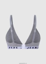 sutien triunghiular din bumbac femei Pepe Jeans marnă cenușie 6Z0R46566 - imagine 2