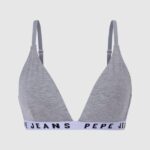sutien triunghiular din bumbac femei Pepe Jeans marnă cenușie 6Z0R46566