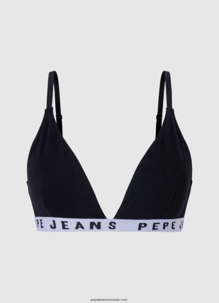sutien triunghiular din bumbac femei Pepe Jeans negru 6Z0R46538
