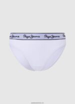 tanga clasica cu logo imprimat femei Pepe Jeans marnă cenușie 6Z0R46545 - imagine 5