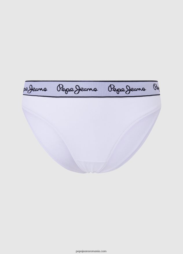 tanga clasica cu logo imprimat femei Pepe Jeans marnă cenușie 6Z0R46545 - imagine 5
