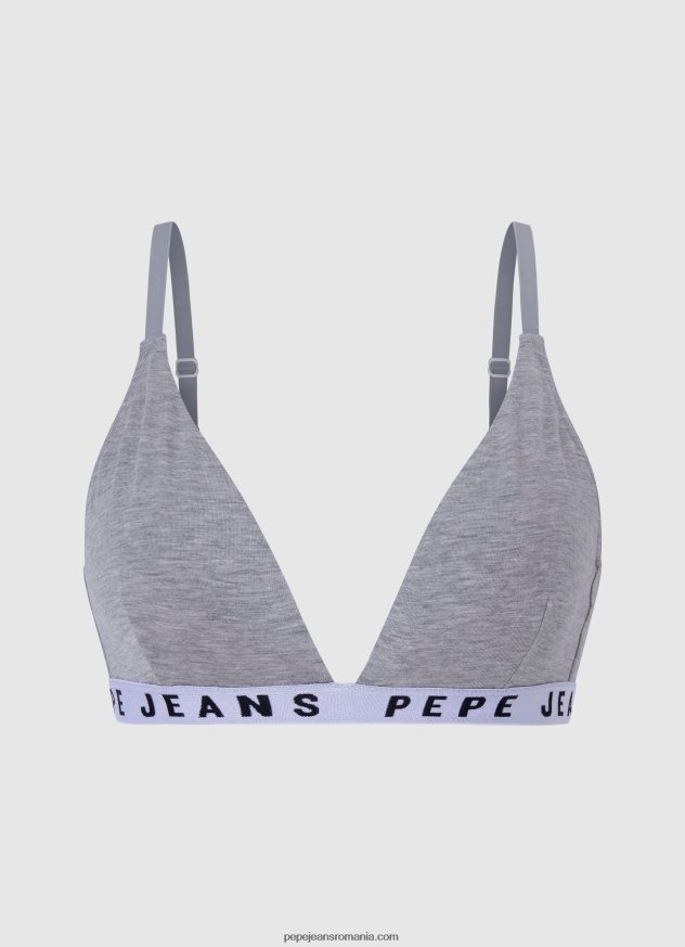 tanga clasica cu logo imprimat femei Pepe Jeans marnă cenușie 6Z0R46568 - imagine 4