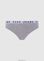 tanga clasica cu logo imprimat femei Pepe Jeans negru 6Z0R46569 - imagine 3
