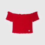 top adunat cu mâneci scurte fată Pepe Jeans roșu 6Z0R461424