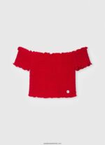 top adunat cu mâneci scurte fată Pepe Jeans roșu 6Z0R461424