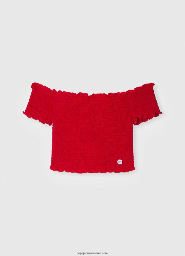 top_adunat_cu_maneci_scurte_fata_pepe_jeans_rosu_6z0r461424.jpg top adunat cu mâneci scurte fată Pepe Jeans roșu 6Z0R461424 - imagine 1