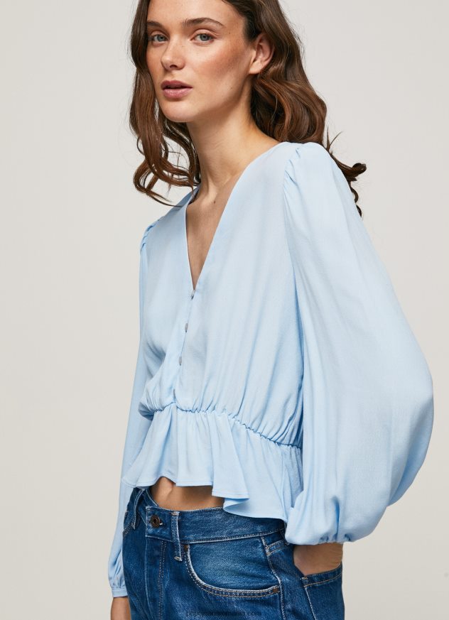 top cropped cu decolteu în V femei Pepe Jeans dafin 6Z0R46326 - imagine 3