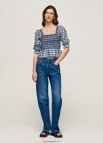 top cropped cu imprimeu în carouri femei Pepe Jeans multi 6Z0R46370 - imagine 2