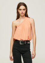 top cu decolteu asimetric femei Pepe Jeans piersică 6Z0R46355