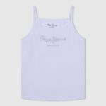 top cu logo imprimat fată Pepe Jeans alb 6Z0R461427