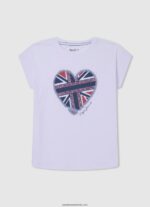top cu logo imprimat fată Pepe Jeans alb 6Z0R461427 - imagine 3