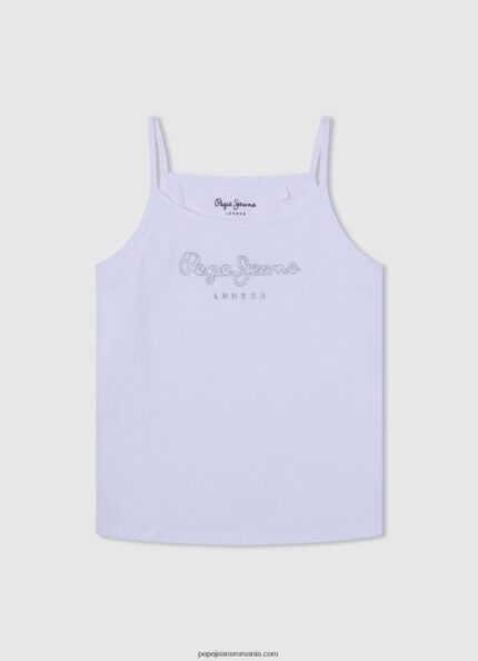 top cu logo imprimat fată Pepe Jeans alb 6Z0R461427
