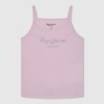 top cu logo imprimat fată Pepe Jeans roz moale 6Z0R461430