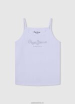 top cu logo imprimat fată Pepe Jeans roz moale 6Z0R461430 - imagine 5
