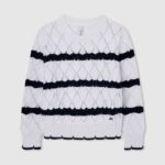tricou ajurat cu model dungi fată Pepe Jeans mousse 6Z0R461410