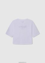 tricou boxy cu imprimeu cu logo fată Pepe Jeans alb 6Z0R461481 - imagine 2
