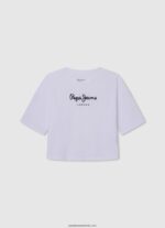 tricou boxy cu imprimeu cu logo fată Pepe Jeans alb 6Z0R461481