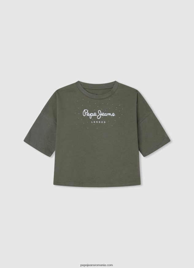tricou boxy cu imprimeu cu logo fată Pepe Jeans alb 6Z0R461481 - imagine 3