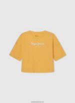 tricou boxy cu imprimeu cu logo fată Pepe Jeans alb 6Z0R461481 - imagine 4