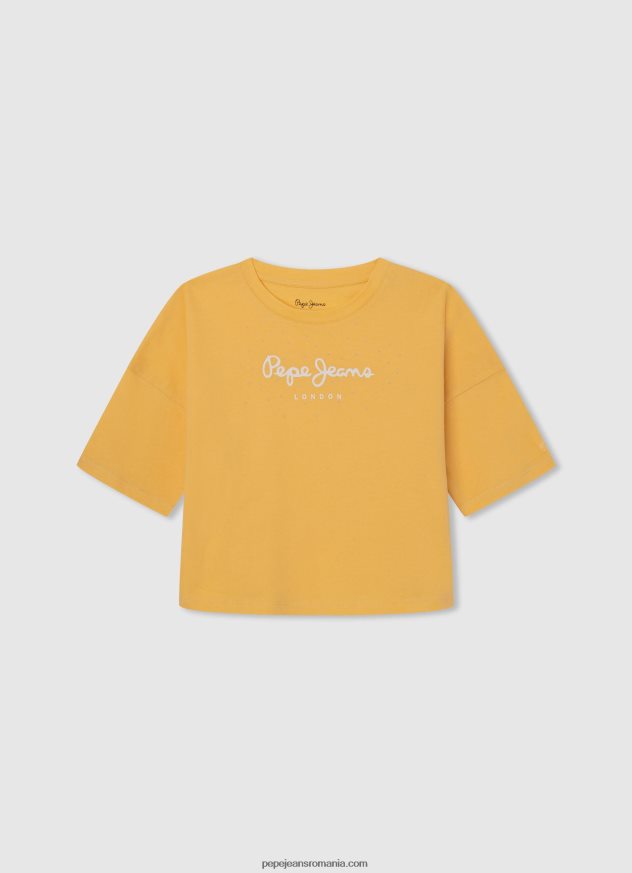 tricou boxy cu imprimeu cu logo fată Pepe Jeans gamă 6Z0R461480 - imagine 3