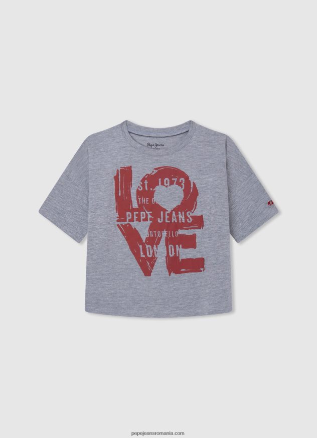 tricou boxy cu imprimeu cu logo fată Pepe Jeans ocean 6Z0R461448 - imagine 5