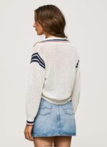 tricou crepon stil polo femei Pepe Jeans alb 6Z0R46250 - imagine 4