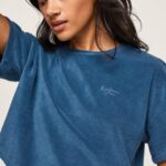 tricou cropped din catifea femei Pepe Jeans jarman 6Z0R46461