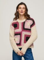tricou croșetat cu gât Perkins femei Pepe Jeans piele de bivol 6Z0R46246