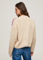 tricou croșetat cu gât Perkins femei Pepe Jeans piele de bivol 6Z0R46246 - imagine 3
